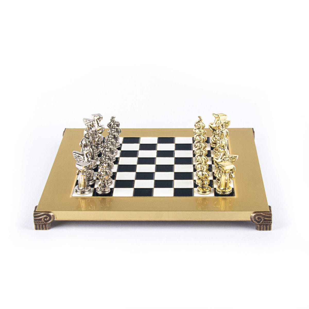 Luxury Black & Gold Metal Chess Set by Manopoulos - Package View