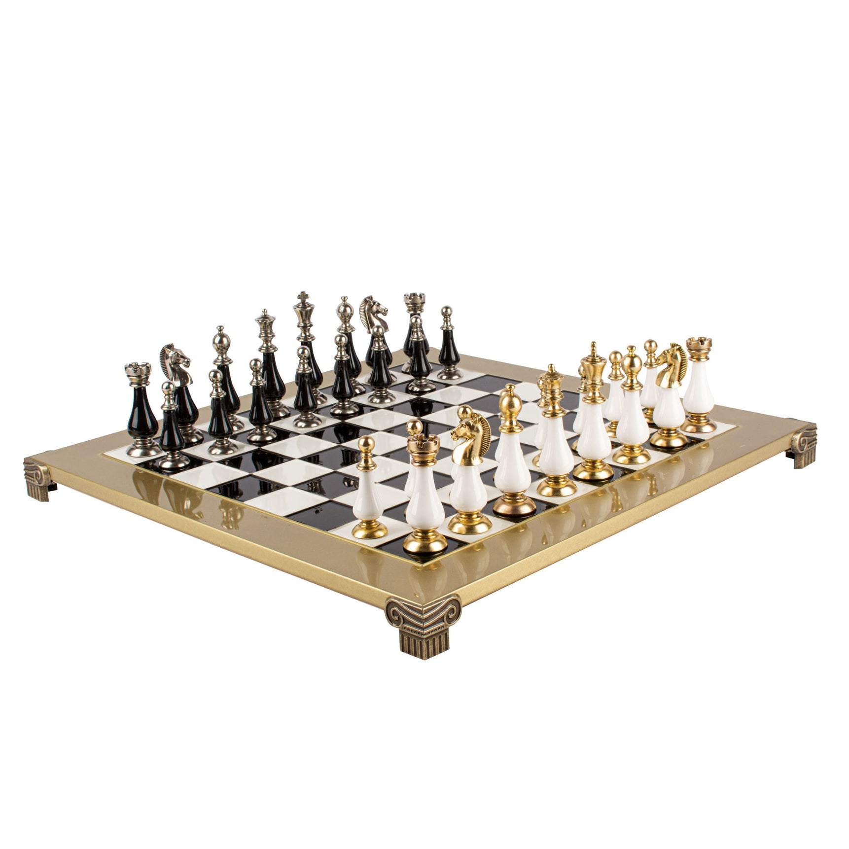 Luxury Black & Gold Metal Chess Set