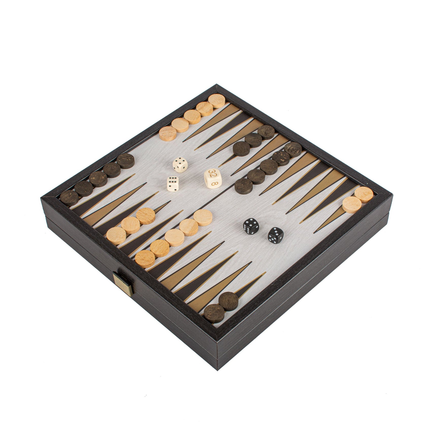 Modern 2-in-1 Combo Game Set - Chess & Backgammon in Black Wenge Wooden Case (Small)