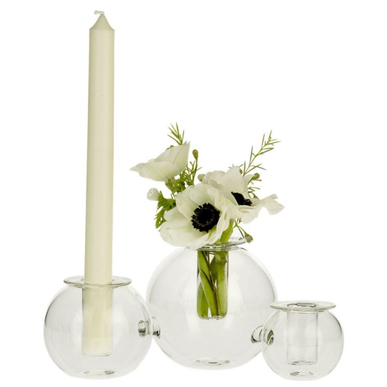 TRESFERE Candle holder / vase, blown glass cm 22×12 - LAZADO