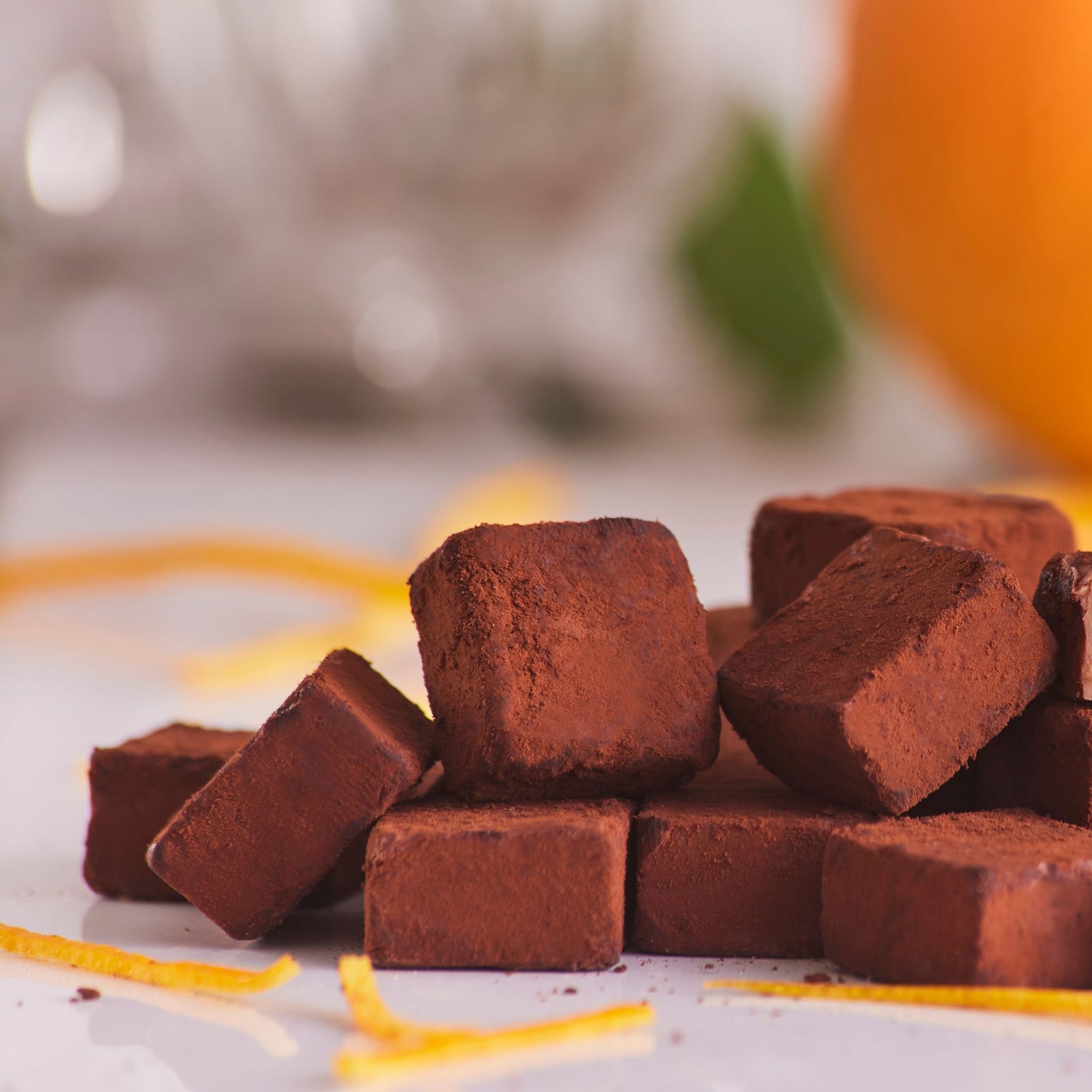 حلوى ناعمة بنكهة البرتقال الأحمر ومغطاة بمسحوق الكاكاو - 200 غرام