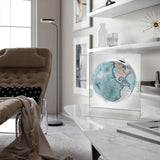 Aria Indaco Desk Globe – Floating-Effect Acrylic Stand – Contemporary Indigo Map, Made in Italy by Zoffoli - Main View