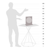 Aria Indaco Desk Globe – Floating-Effect Acrylic Stand – Contemporary Indigo Map, Made in Italy by Zoffoli - Detail View