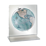 Aria Indaco Desk Globe – Floating-Effect Acrylic Stand – Contemporary Indigo Map, Made in Italy by Zoffoli - Alternate Angle