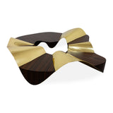 Ballet Coffee Table in Brass and Walnut, Ø146 cm — Alma De Luce