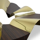Ballet Coffee Table in Brass and Walnut, Ø146 cm — Alma De Luce