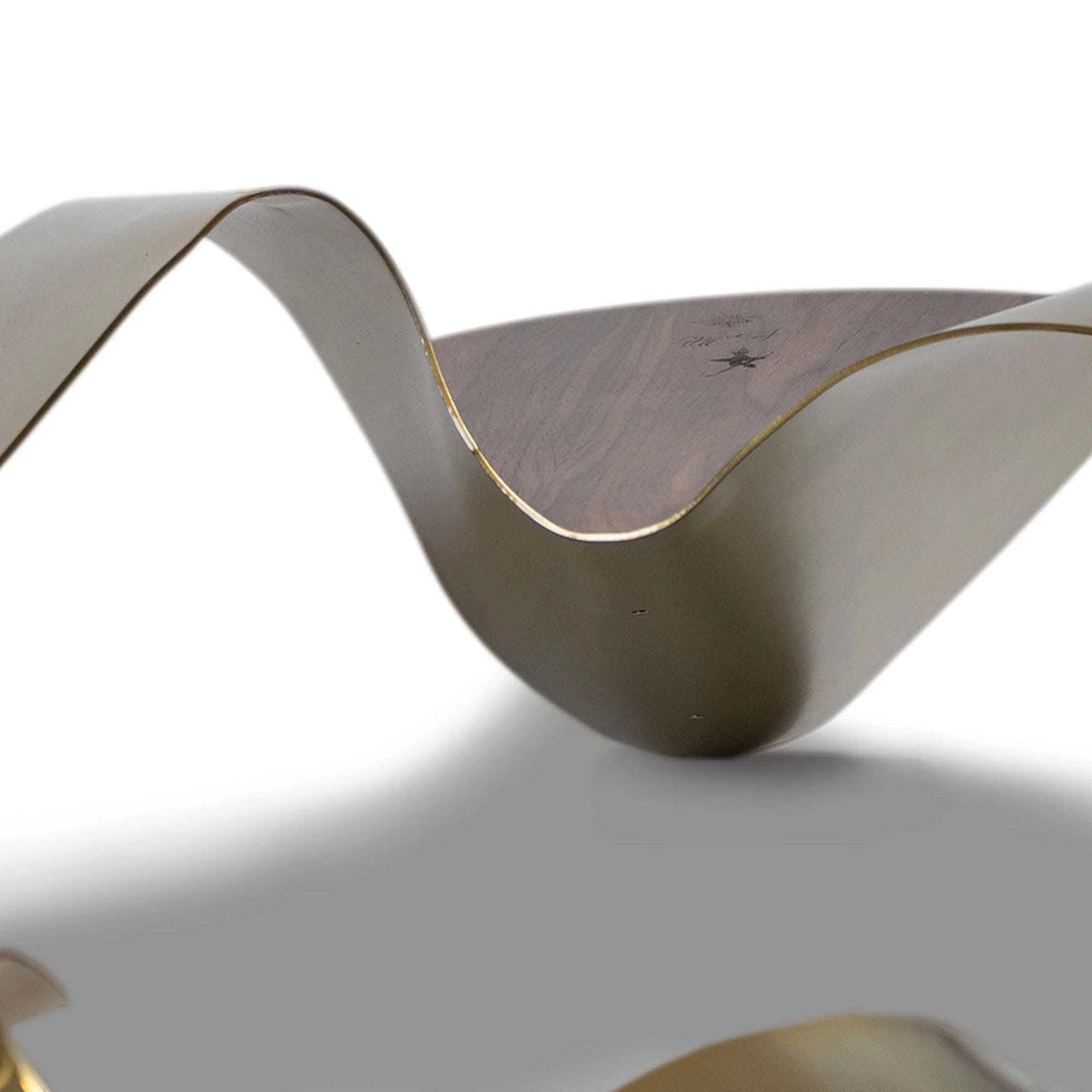 Ballet Coffee Table in Brass and Walnut, Ø146 cm — Alma De Luce