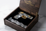 22K Gold crystal sculpture in its Bohemia Royal Crystal oak presentation box