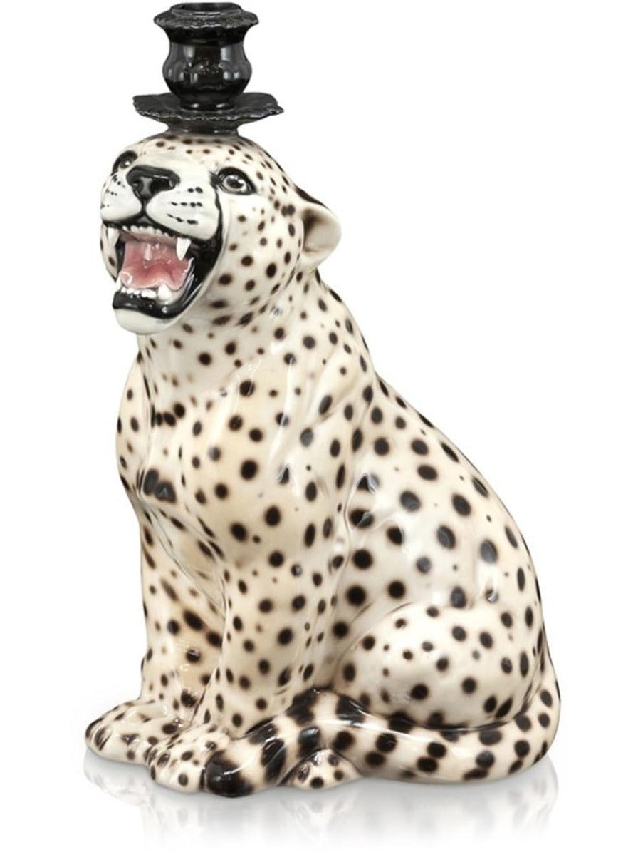 Candleholder – Seated Cheetah by Abhika - Main View