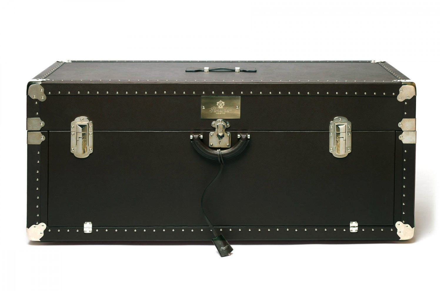 Pineider Wrapped Trunk – Mocca Calfskin – Side View