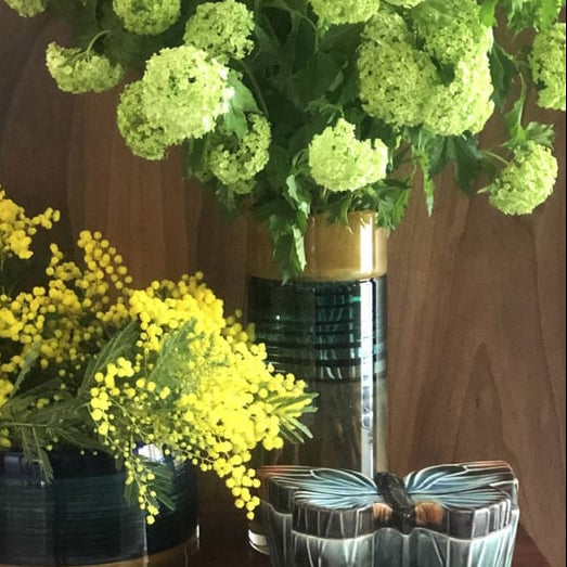 Cloudy Butterflies Large Vase – Designed by Claudia Schiffer, Gradient Art Glass by Vista Alegre - Detail View