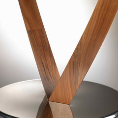 Vertigo Desk Globe – Warm Earth Tones – Contemporary Design with Wooden Structure by Zoffoli - Close-up
