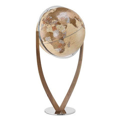 Vertigo Desk Globe – Warm Earth Tones – Contemporary Design with Wooden Structure by Zoffoli - Detail View