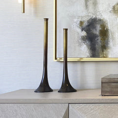 شمعدان فاخر من خشب الدردار – برونز عتيق