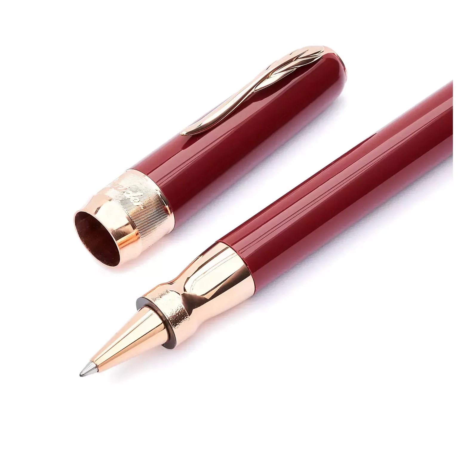 Classic Rose Gold Rollerball Pen – Bordeaux
