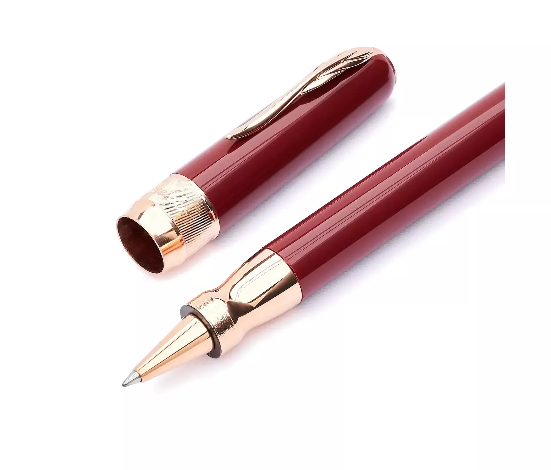 Classic Rose Gold Rollerball Pen – Bordeaux