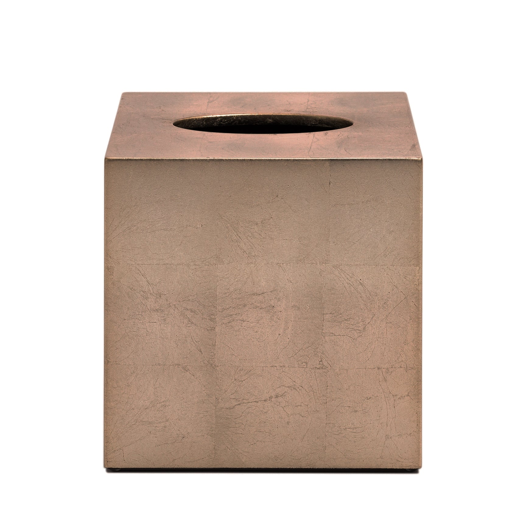 Kensington Luxury Square Tissue Box – Taupe Silver Leaf