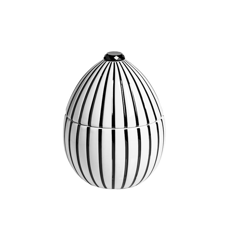 WHITE EGG WITH BLACK STRIPE