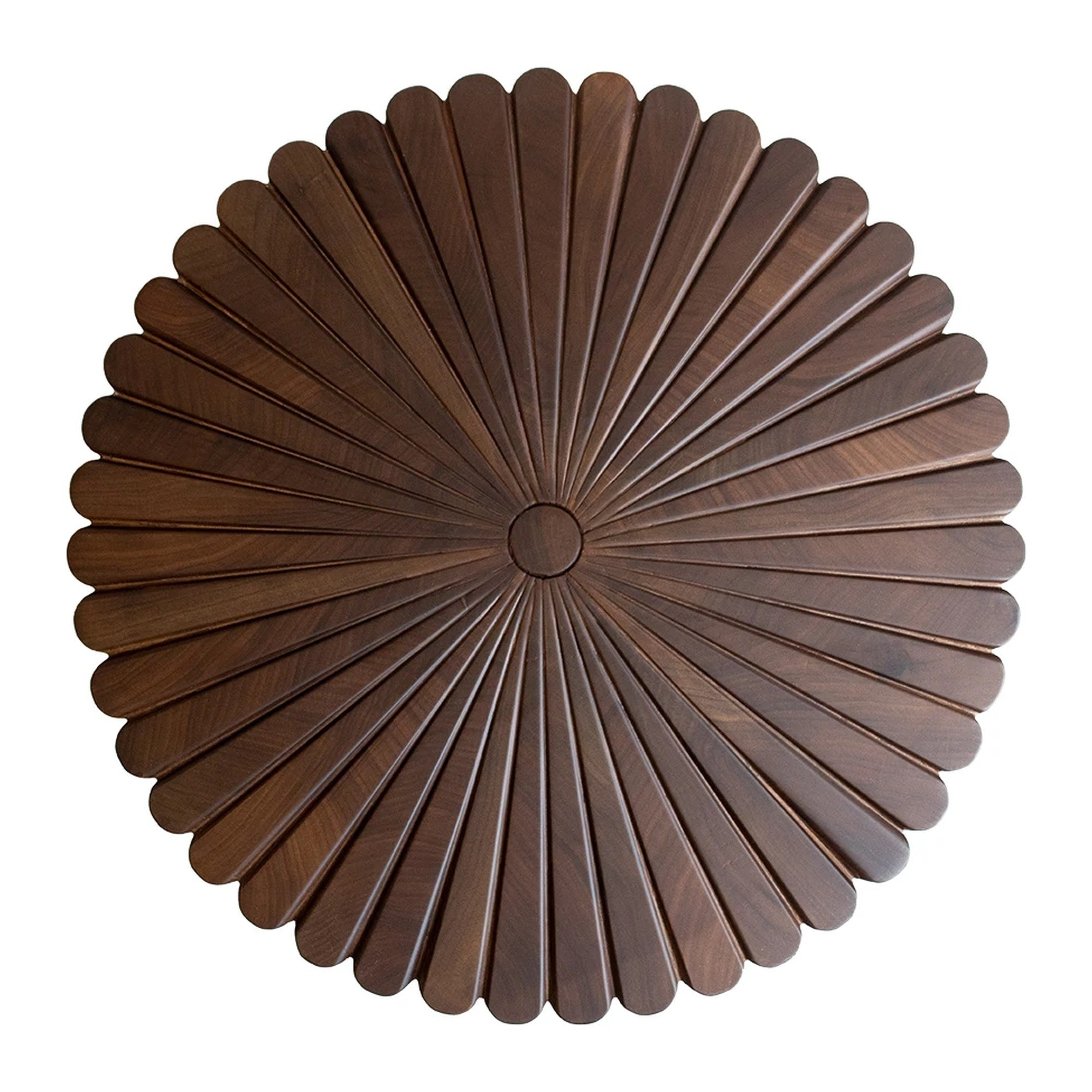 Goathi Stool in American Walnut with Brass-Tone Frame — Alma De Luce