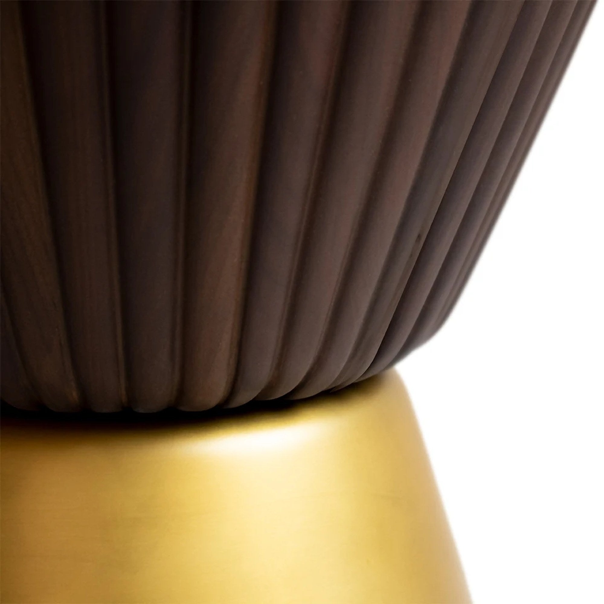 Goathi Stool in American Walnut with Brass-Tone Frame — Alma De Luce