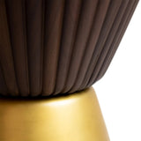 Goathi Stool in American Walnut with Brass-Tone Frame — Alma De Luce