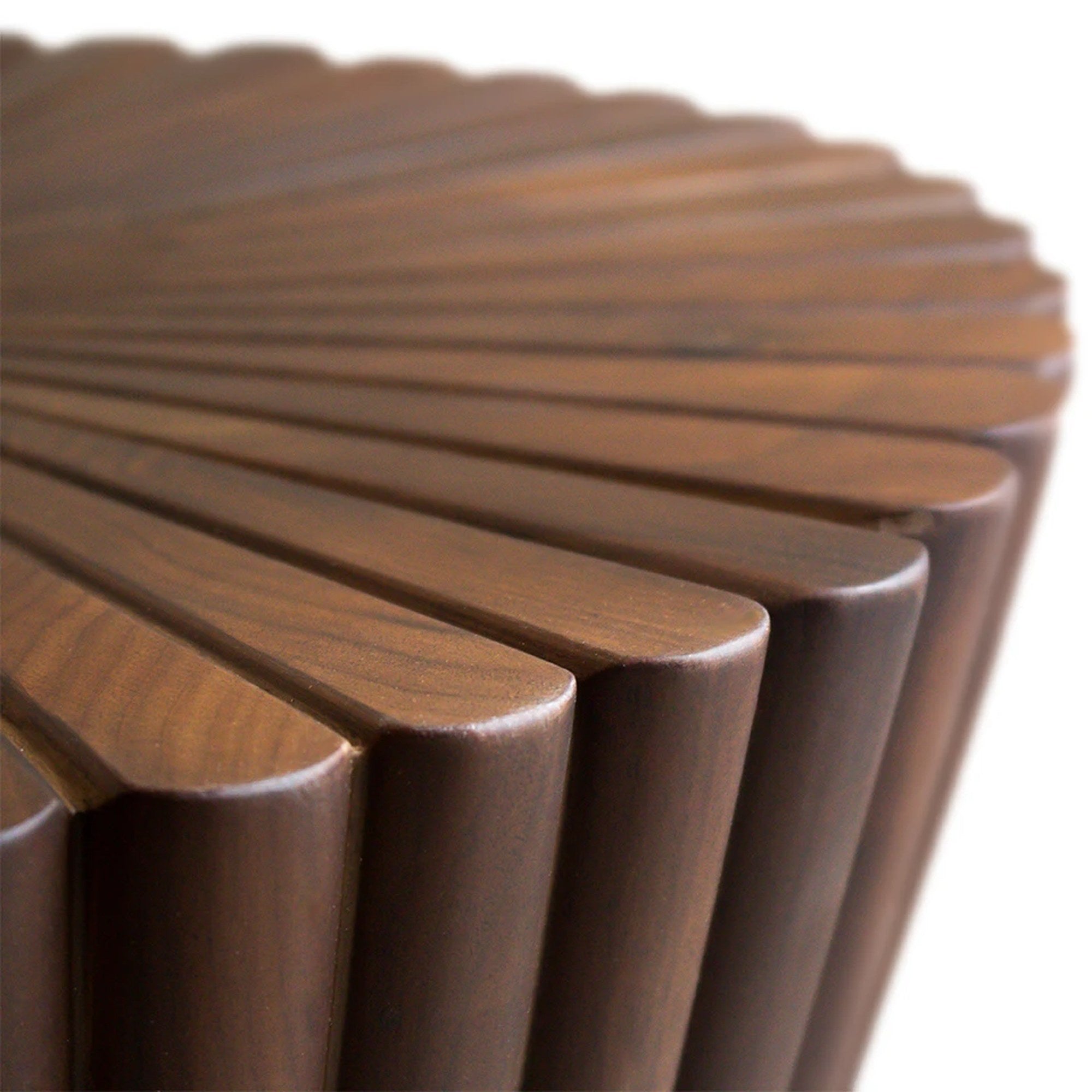 Goathi Stool in American Walnut with Brass-Tone Frame — Alma De Luce