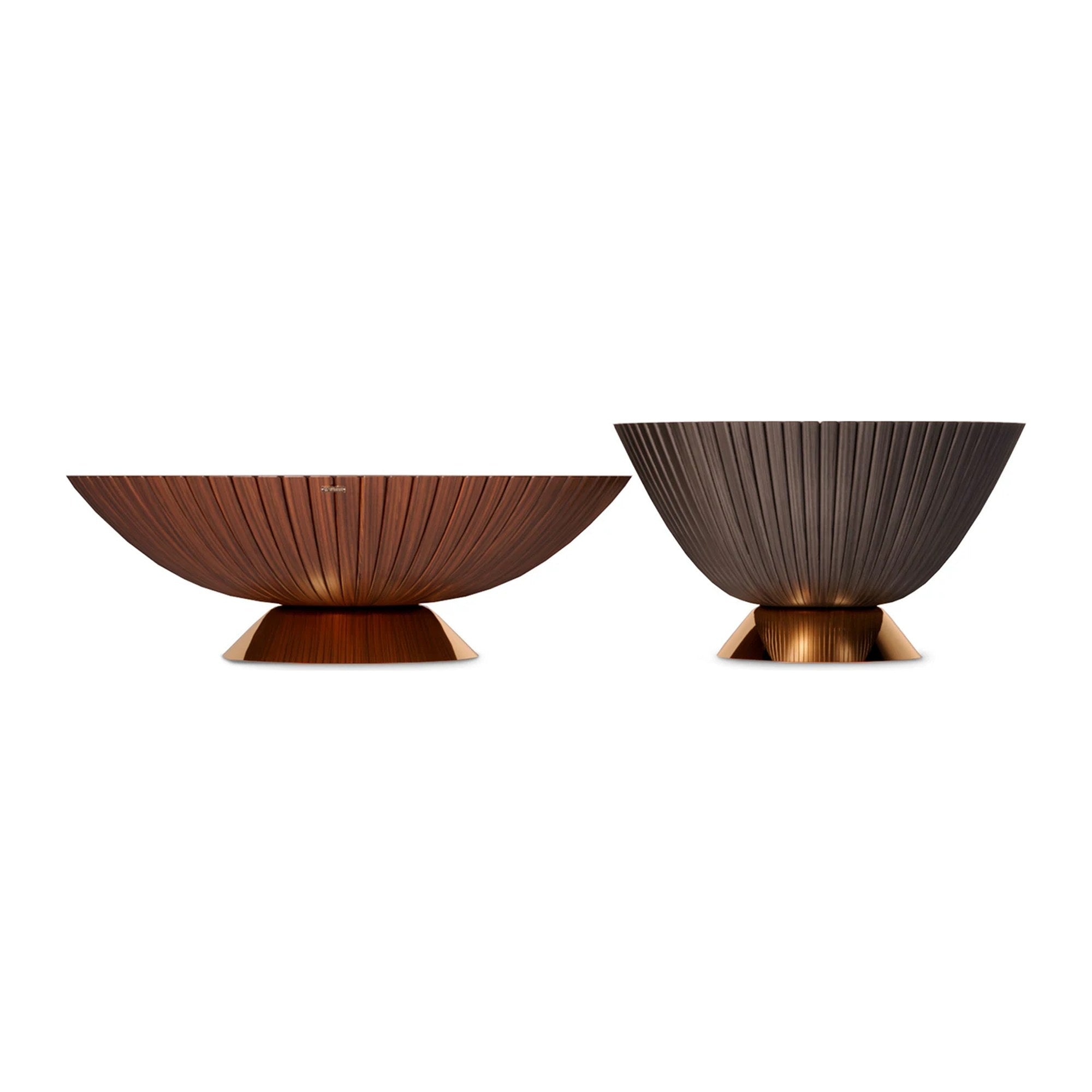 Goathi Coffee Table, Black Walnut and Brass-Tone Base — Alma De Luce