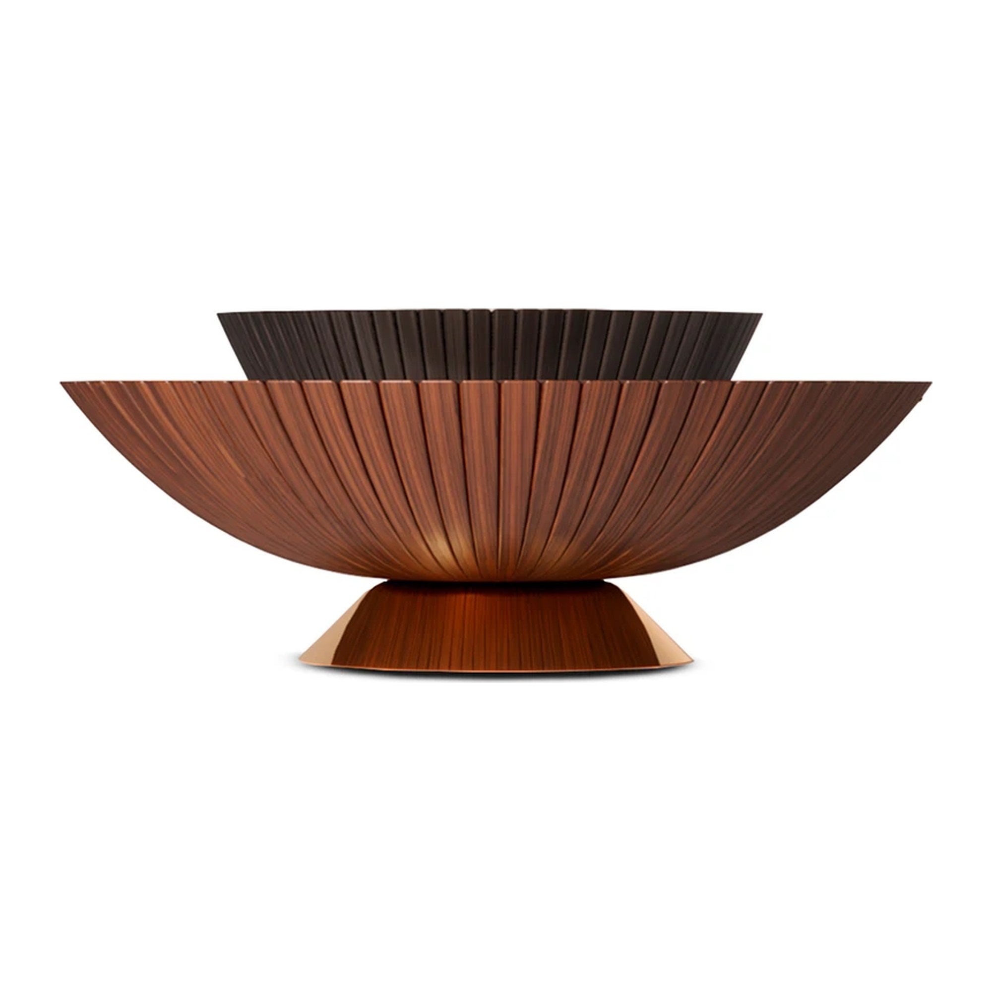 Goathi Coffee Table, Black Walnut and Brass-Tone Base — Alma De Luce