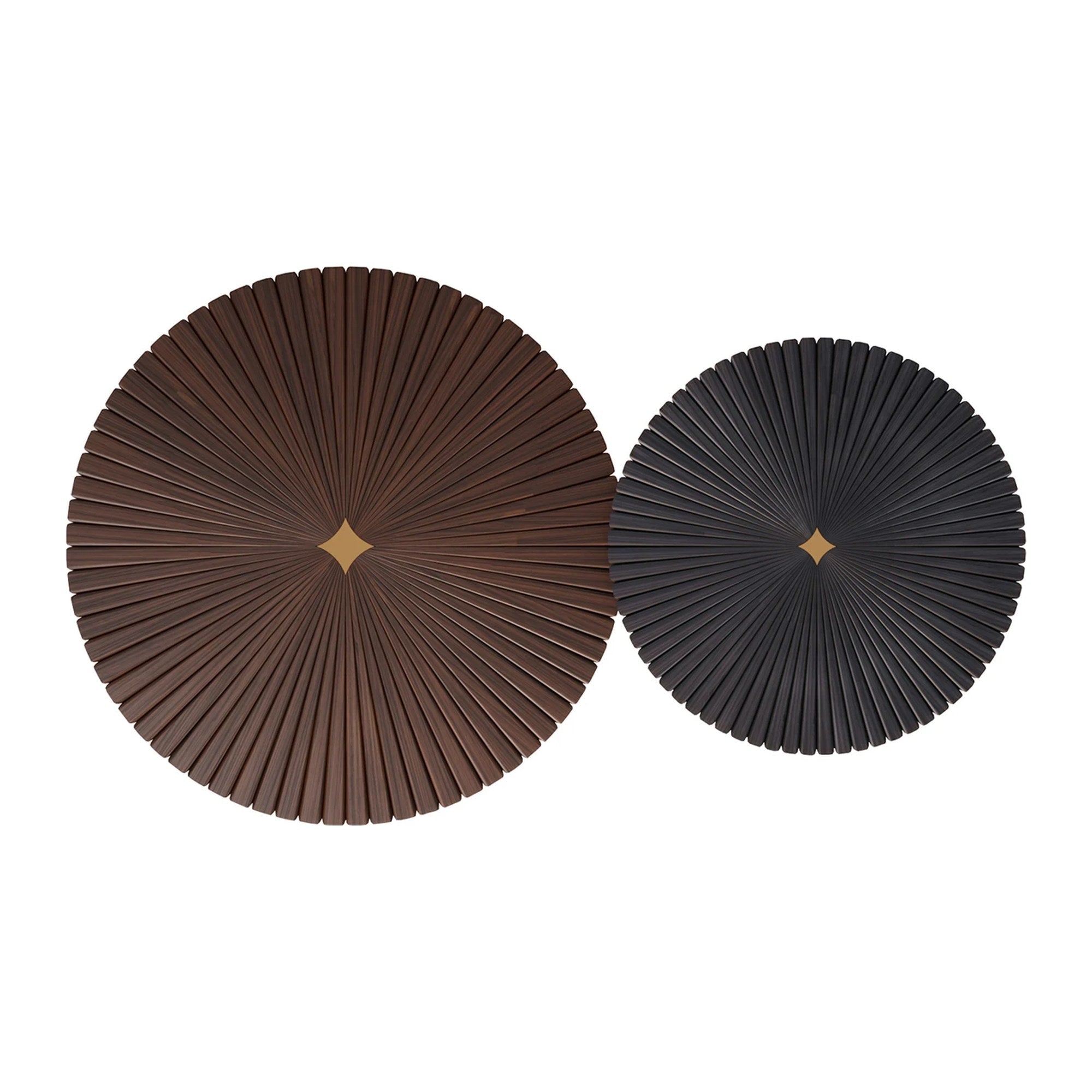 Goathi Coffee Table, Black Walnut and Brass-Tone Base — Alma De Luce