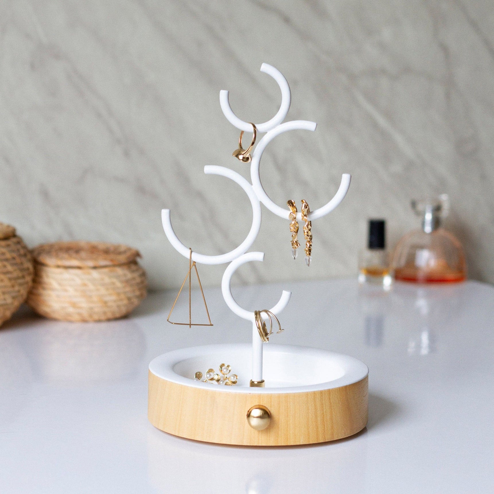 hoop jewelry holder white hoop04 - LAZADO