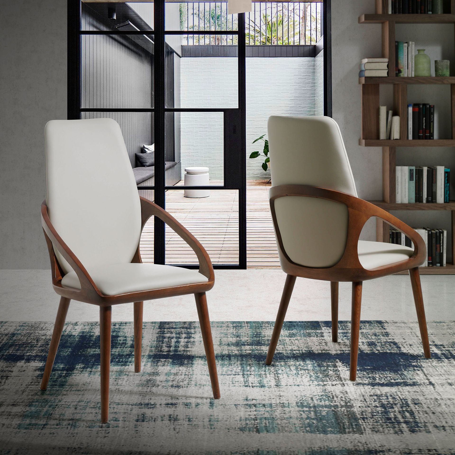 Cream leatherette chair