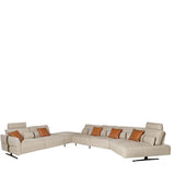 Right-hand modular chaise longue sofa in sand fabric