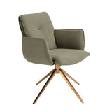 Olive green fabric swivel chair