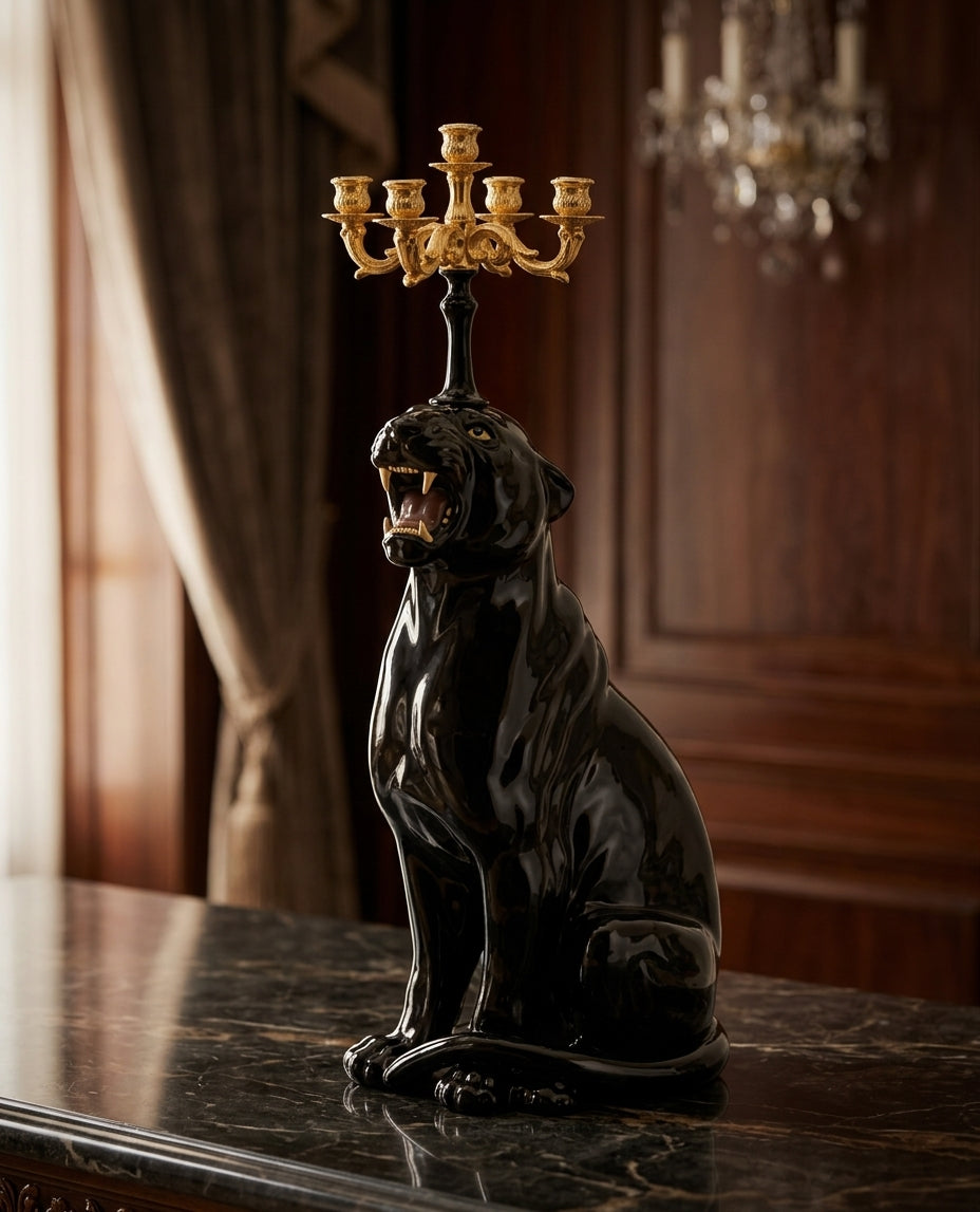 Candleholder – Luxury .leopard R 58x30 by Abhika - Main View