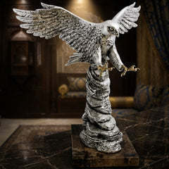 Silver Falcon Landing – Luxurious Artistic Sculpture by Anglada Esculturas - Alternate Angle