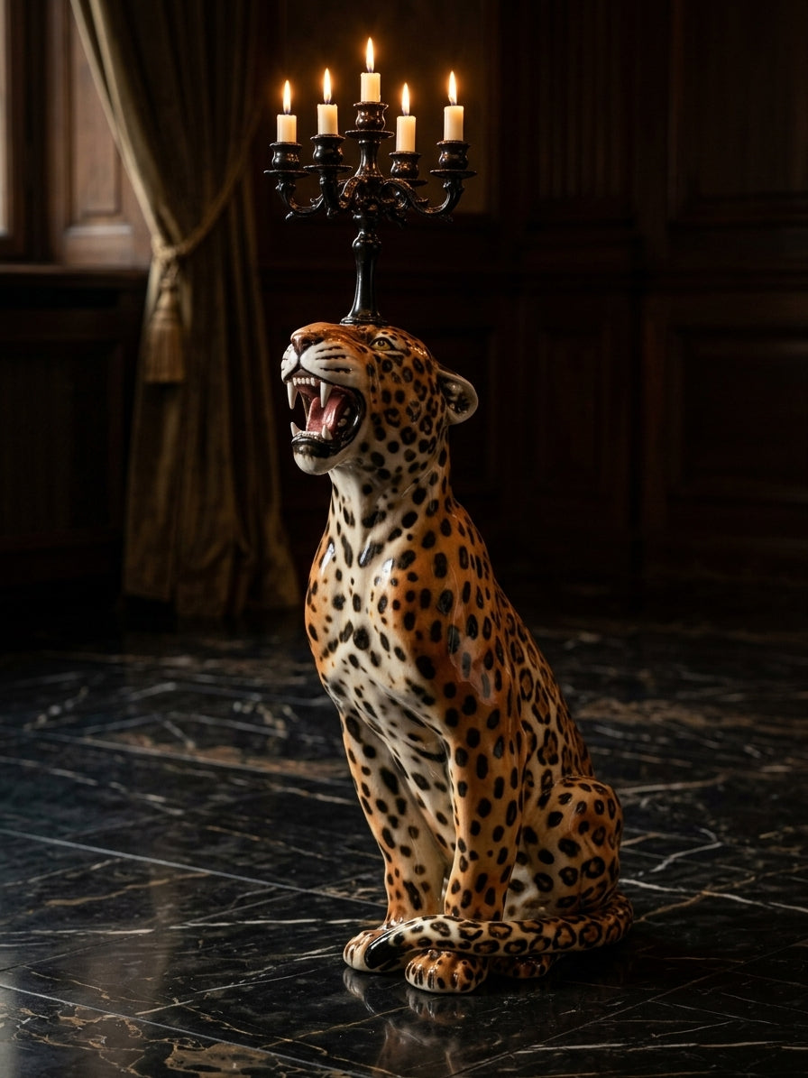 Candleholder – Luxury . Leopard R by Abhika - Detail View