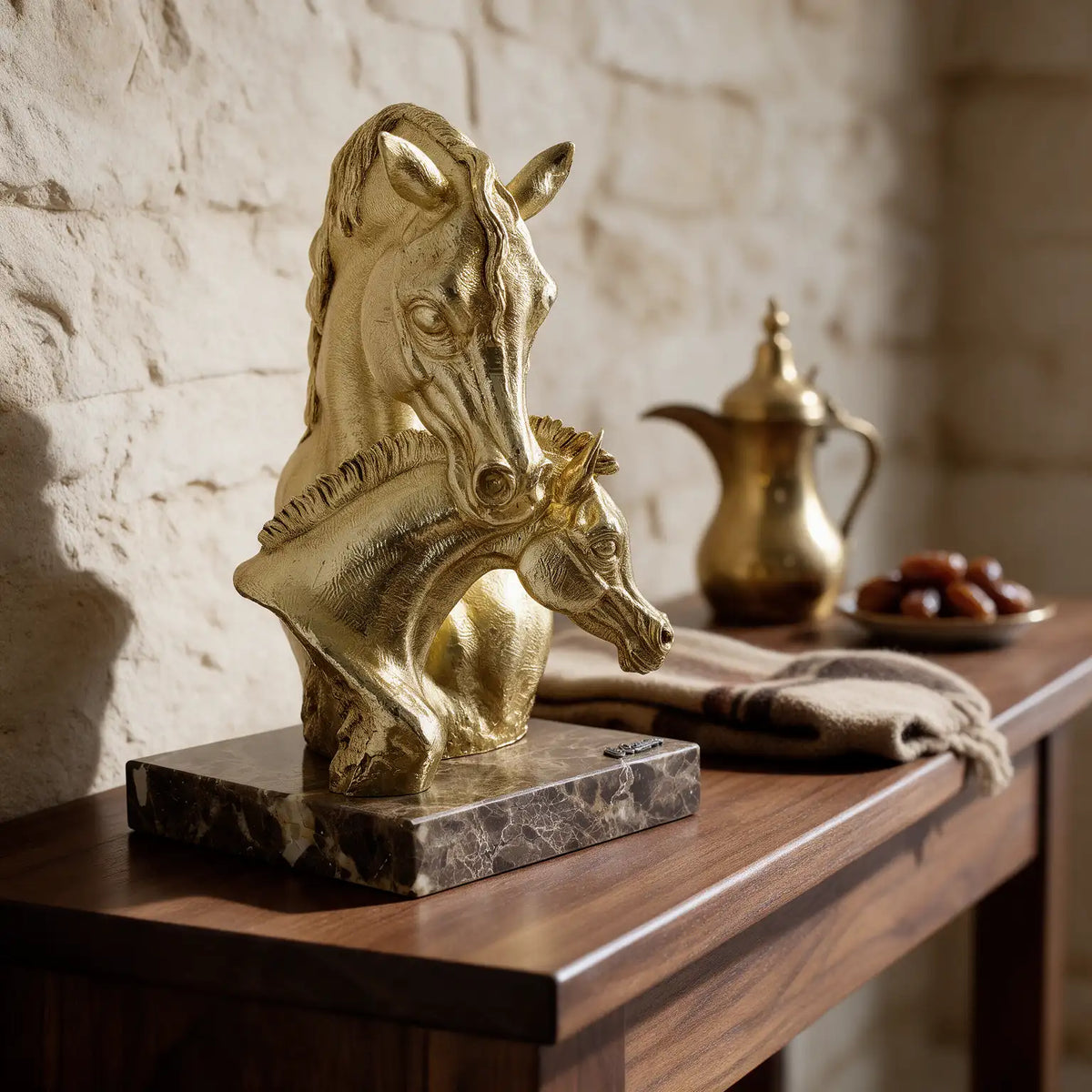 Golden Mare with Foal Bust