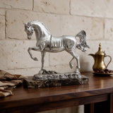 Silver Arabian Trotting Horse