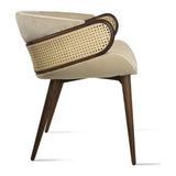 Mudhif Dining Armchair in Suede and Walnut — Alma De Luce