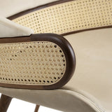 Mudhif Dining Armchair in Suede and Walnut — Alma De Luce