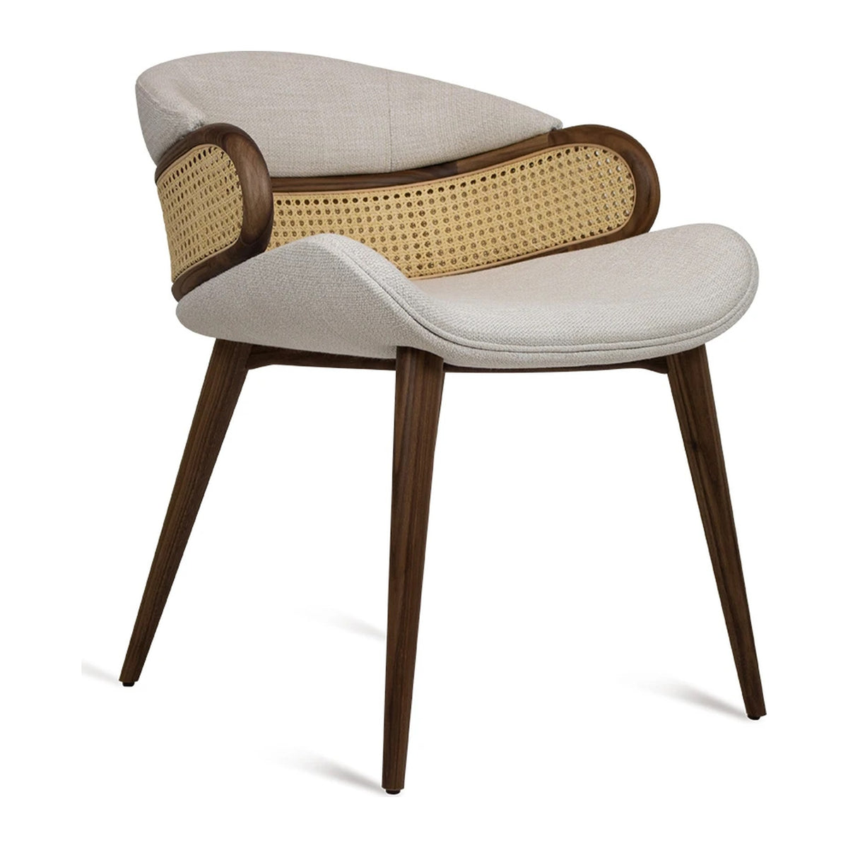 Mudhif Dining Chair in Walnut and Leather — Alma De Luce