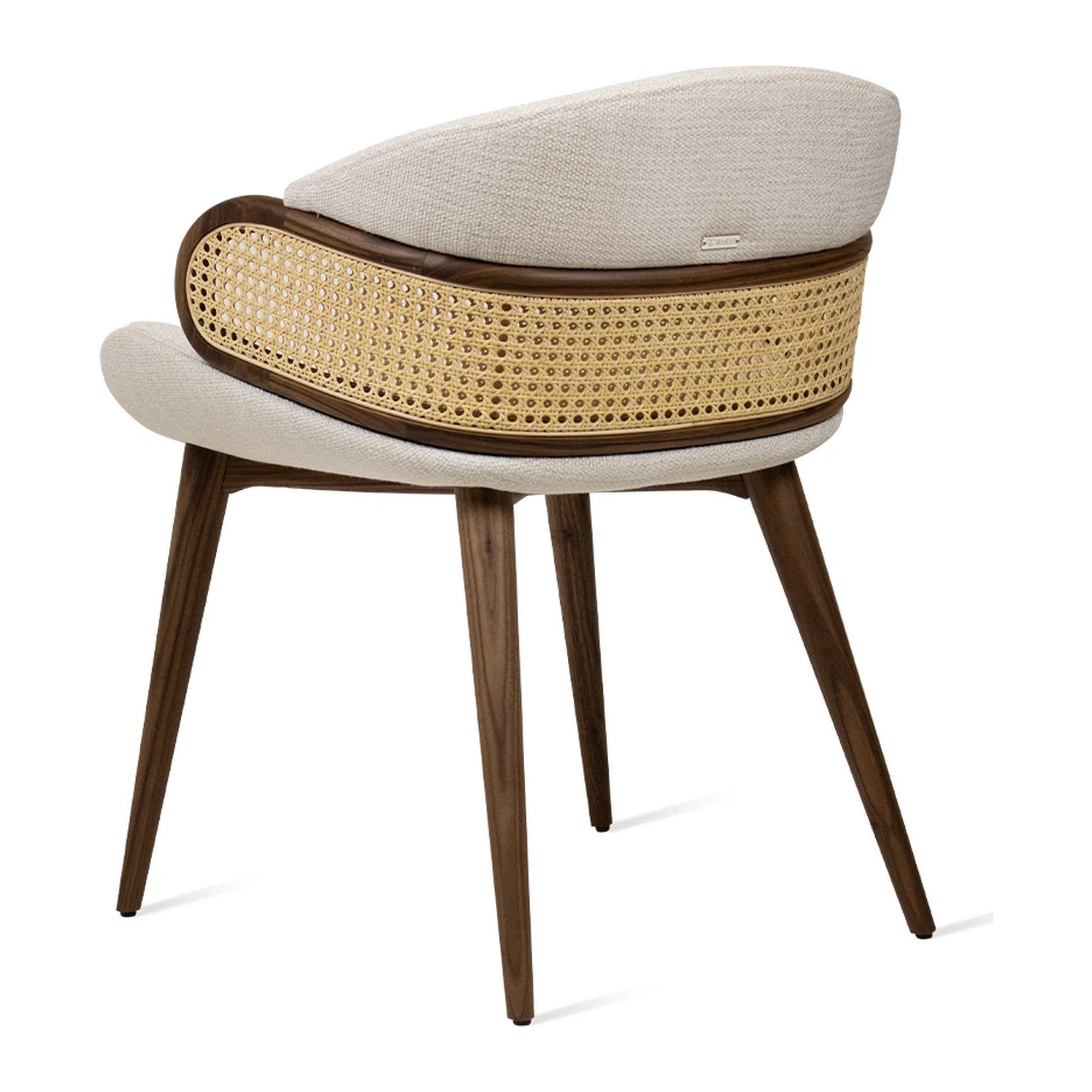 Mudhif Dining Chair in Walnut and Leather — Alma De Luce