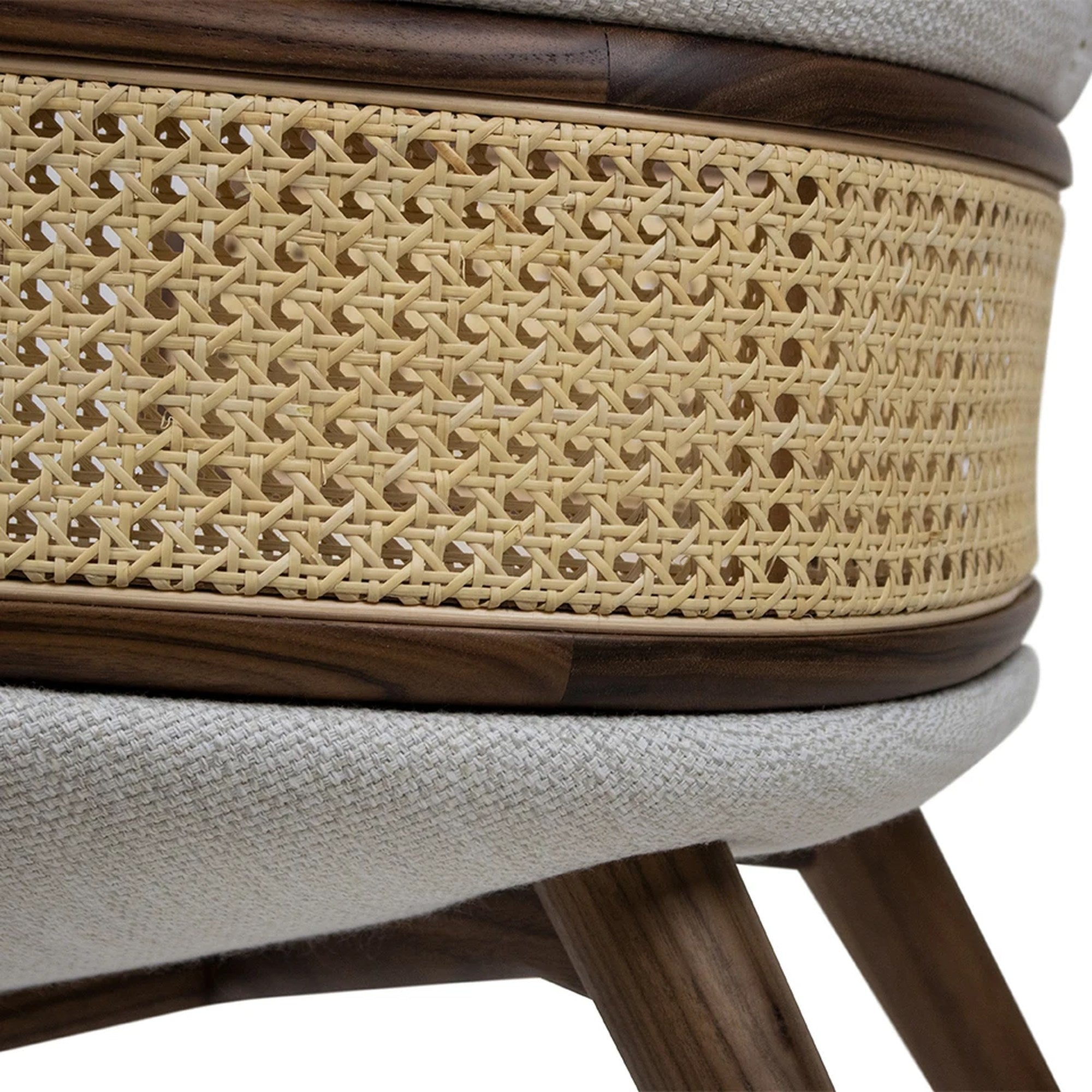 Mudhif Dining Chair in Walnut and Leather — Alma De Luce