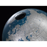 Orbis Dove Grey Desk Globe – Hand-Finished Beechwood Base – Contemporary Consultable Map by Zoffoli - Detail View