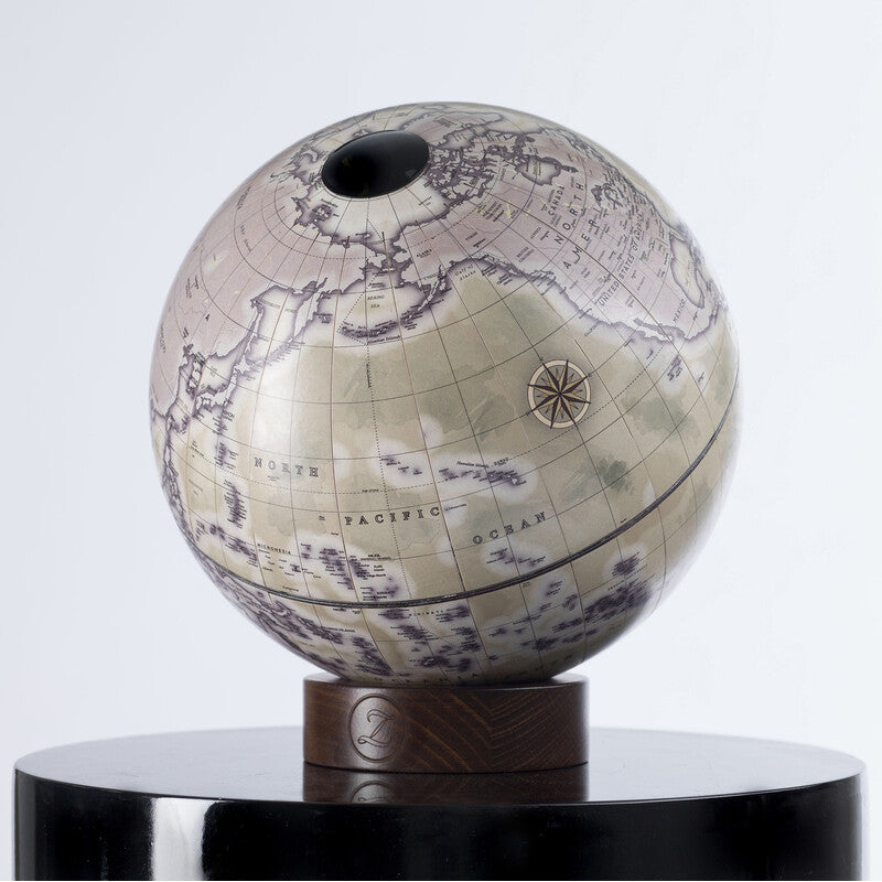 Orbis Sage Green Desk Globe – Hand-Finished Beechwood Base – Contemporary Consultable Map by Zoffoli - Main View