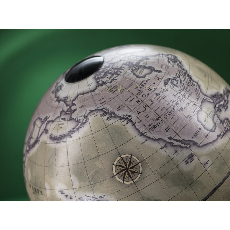 Orbis Sage Green Desk Globe – Hand-Finished Beechwood Base – Contemporary Consultable Map by Zoffoli - Alternate Angle