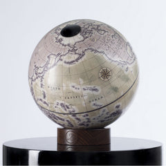 Orbis Sage Green Desk Globe – Hand-Finished Beechwood Base – Contemporary Consultable Map by Zoffoli - Main View