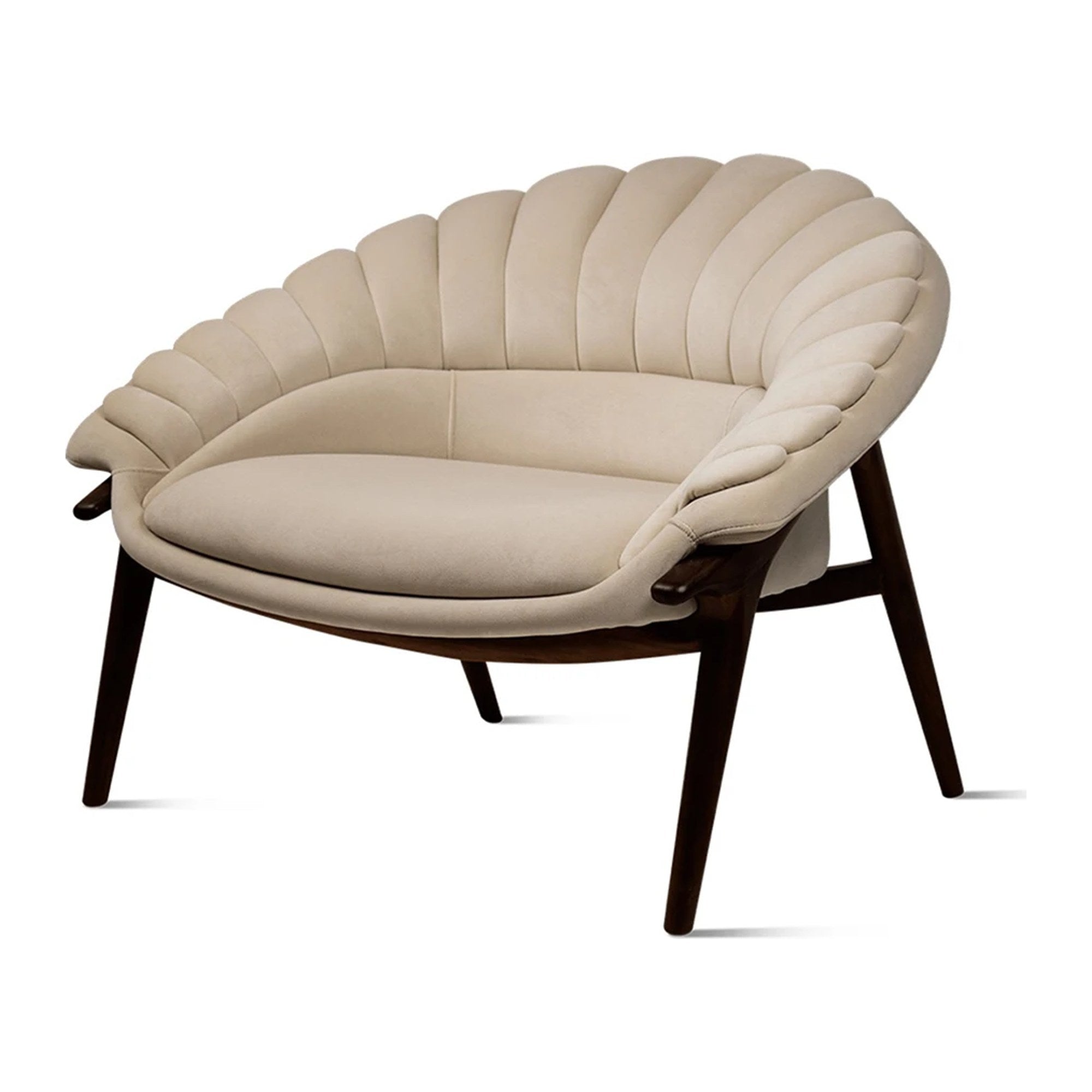 Phu Cau Armchair in Cotton Velvet and Walnut — Alma De Luce
