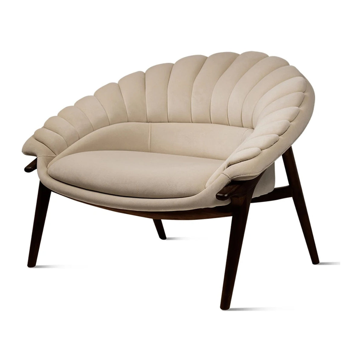 Phu Cau Armchair in Cotton Velvet and Walnut — Alma De Luce