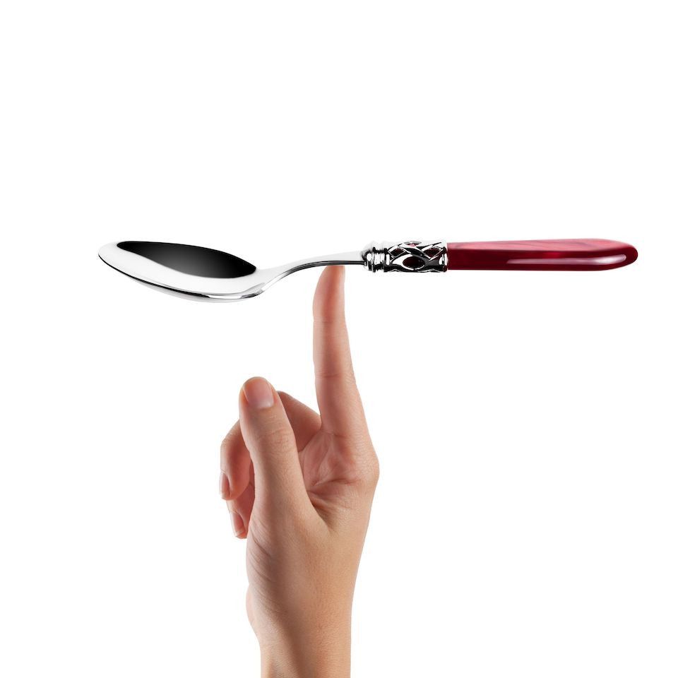 طقم ملاعق وشوك وسكاكين ألادين بحلقة كروم – 75 قطعة – لون عقيق (أسود) لؤلؤي – صندوق خشب وينجي